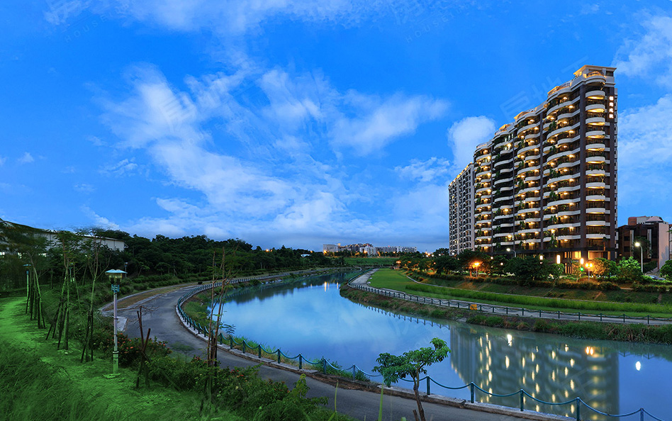 圖片:河岸景觀天然棟距優質大樓，建商銷售開紅盤